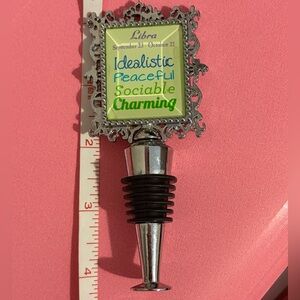 Libra scales wine bottle stopper